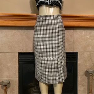 Vintage Skirt ItalianStyle Marzotto Made in Italy Wool Skirt Houndstooth
